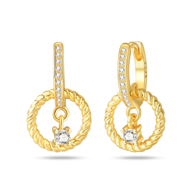 Classic Earrings 925 Silver Stars Moons Jewelry Gift