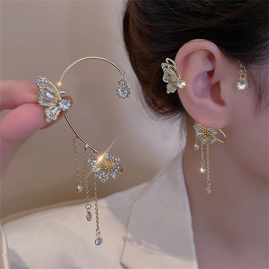 Shiny Zircon Korea Style Copper Earring Without Piercing Jewelry