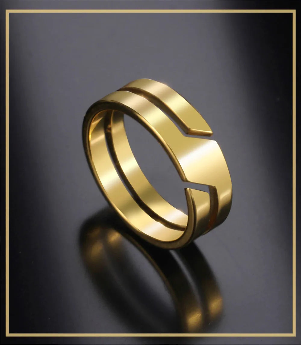 Ring for Men Women Black Minimalist Casual Finger