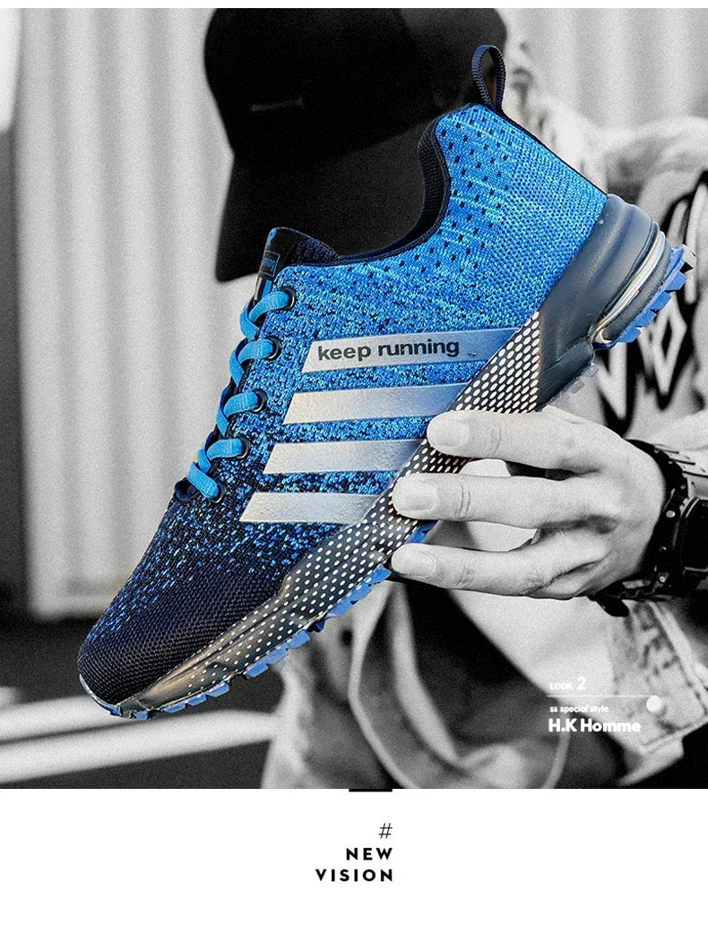 Men Sneakers Fashion Breathable Mesh Comfortable Black Sports Shoes