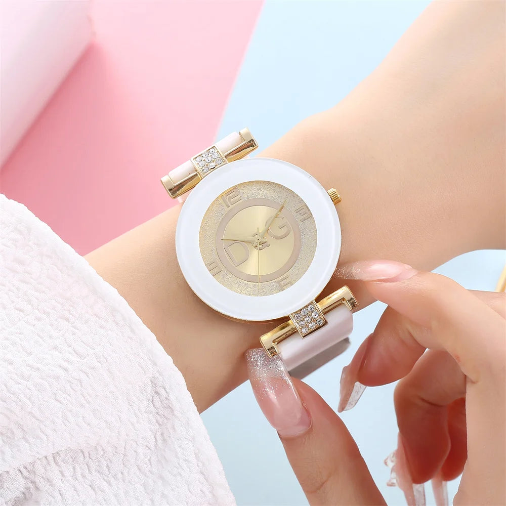 Watch Casual Sport Black White Silicone Women's Clock versatile dress Gift Watches