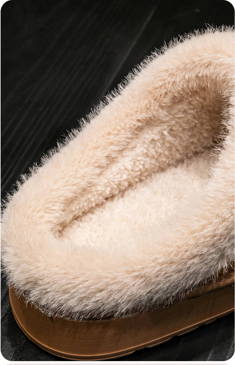 Fashion Women Fluffy Slippers for Autumn and Warm Unisex Slippers for Winter