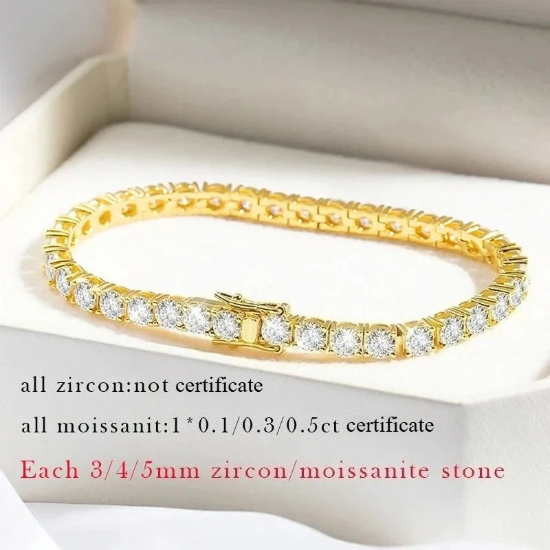 Bracelet for Women 3/4/5mm Classic 925 Sterling Silver
