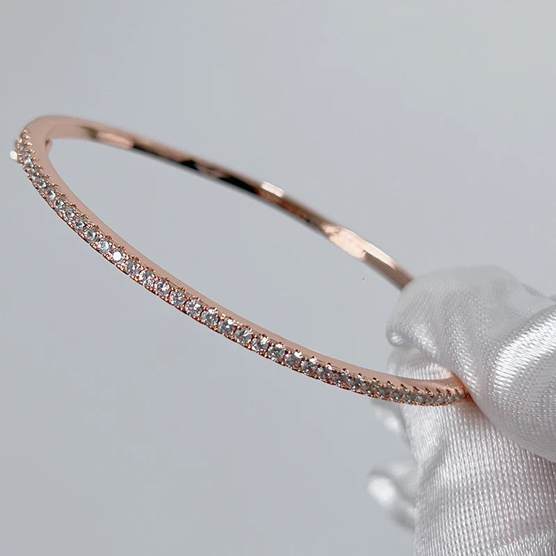 Quality  Gold Bangle Move Diamond Bangle Wedding Jewelry Around Rivet 6cm Bangle