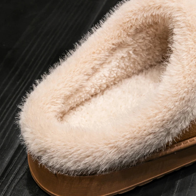 Fashion Women Fluffy Slippers for Autumn and Warm Unisex Slippers for Winter