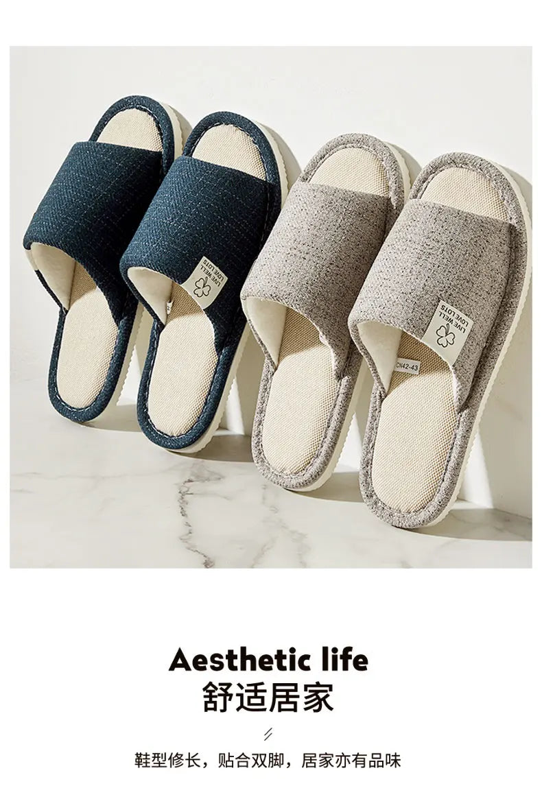 Home Linen Slippers For  Men's & Women's Shoes Summer