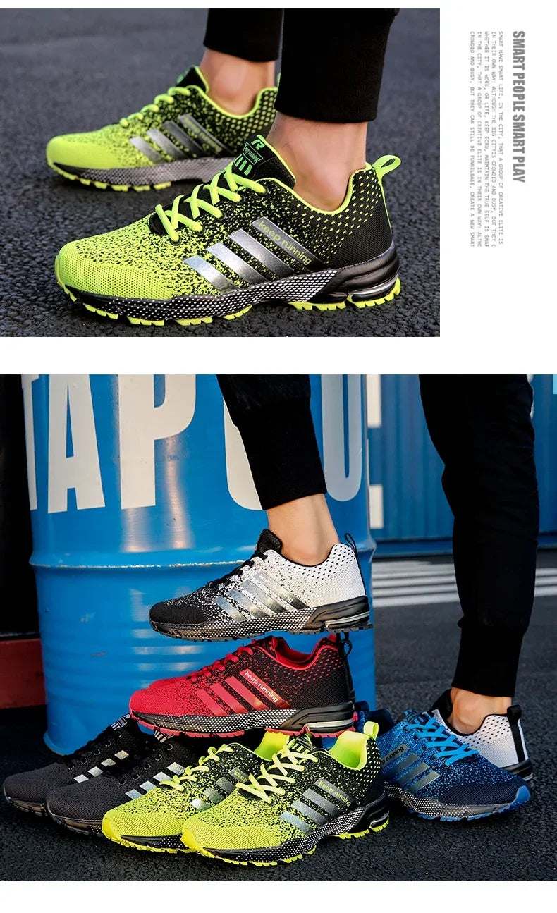Men Sneakers Fashion Breathable Mesh Comfortable Black Sports Shoes