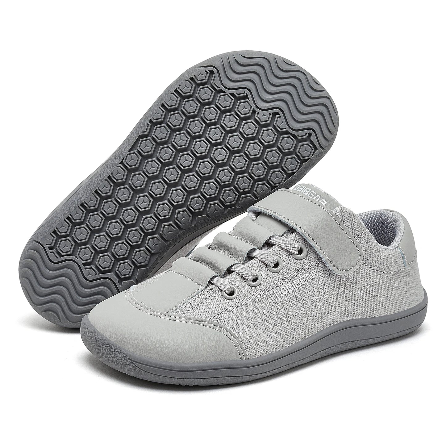 Shoes Kids Wide Toe Minimalist Sneakers Lightweight Hook Loop Artificial Leather Fabric Shoes
