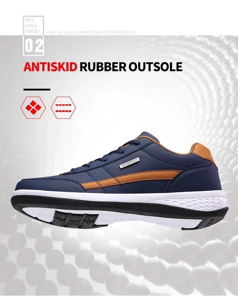 Sneakers Leisure Male Leather Sports Shoes Non-Slip Footwear Tennis for Men