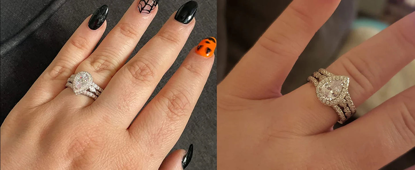 Silver Engagement Ring Enhancer Wedding Band for Women